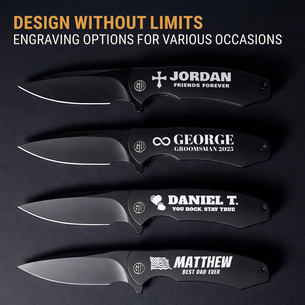 High-End Folding Pocket Knife – D2 Steel Blade, Aluminum Handle & Smooth Ball Bearing Pivot – Elegant Gift-Ready EDC Knife with Deep Carry Clip, Legal in All States - Gifts for Men , Women 6700 A