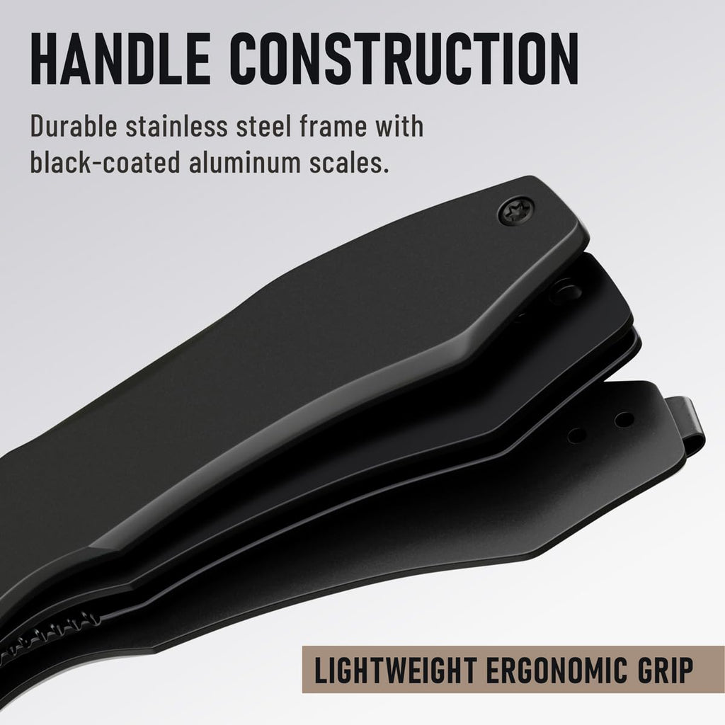 High-End Folding Pocket Knife – D2 Steel Blade, Aluminum Handle & Smooth Ball Bearing Pivot – Elegant Gift-Ready EDC Knife with Deep Carry Clip, Legal in All States - Gifts for Men , Women 6700 A