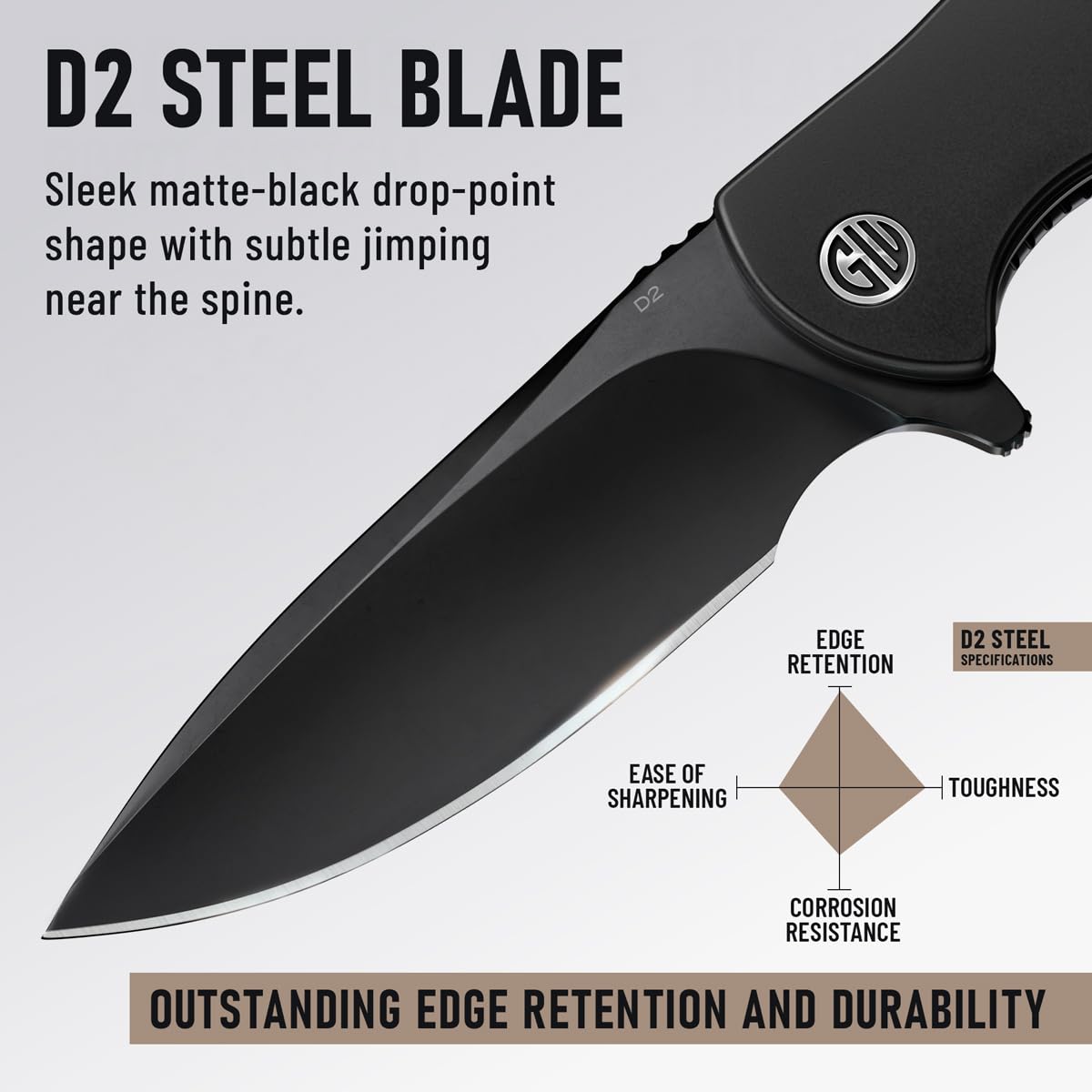 High-End Folding Pocket Knife – D2 Steel Blade, Aluminum Handle & Smooth Ball Bearing Pivot – Elegant Gift-Ready EDC Knife with Deep Carry Clip, Legal in All States - Gifts for Men , Women 6700 A
