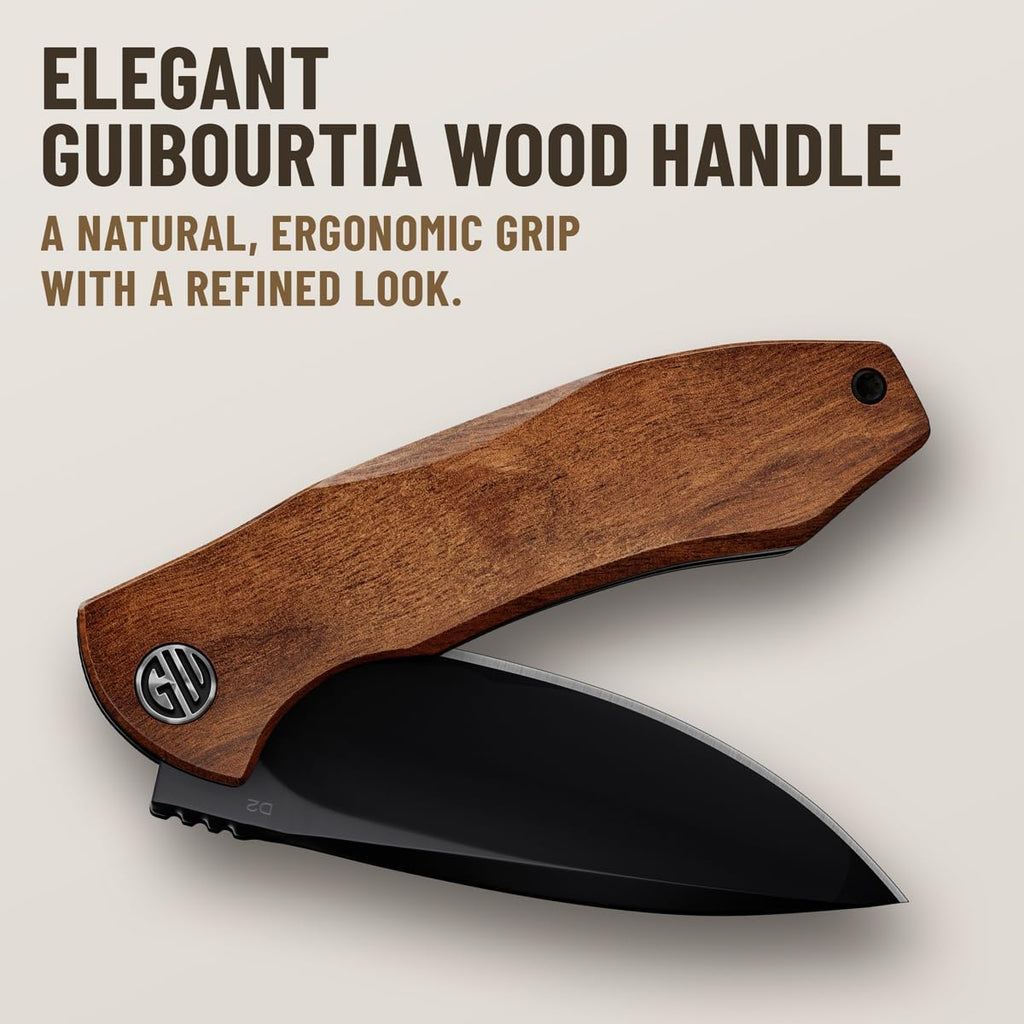 High-End Folding Pocket Knife – D2 Steel Blade, Aluminum Handle & Smooth Ball Bearing Pivot – Elegant Gift-Ready EDC Knife with Deep Carry Clip, Legal in All States - Gifts for Men , Women 6700 A