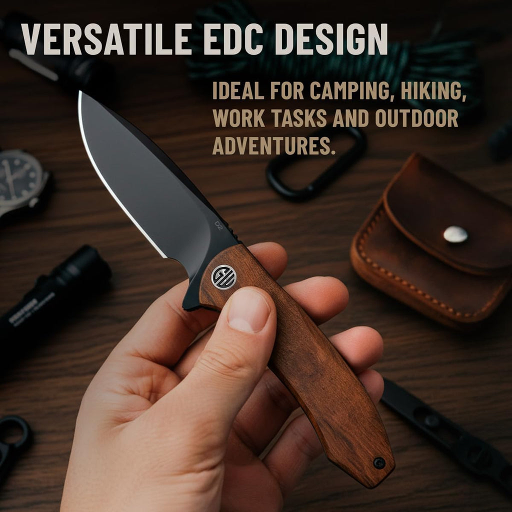 High-End Folding Pocket Knife – D2 Steel Blade, Aluminum Handle & Smooth Ball Bearing Pivot – Elegant Gift-Ready EDC Knife with Deep Carry Clip, Legal in All States - Gifts for Men , Women 6700 A
