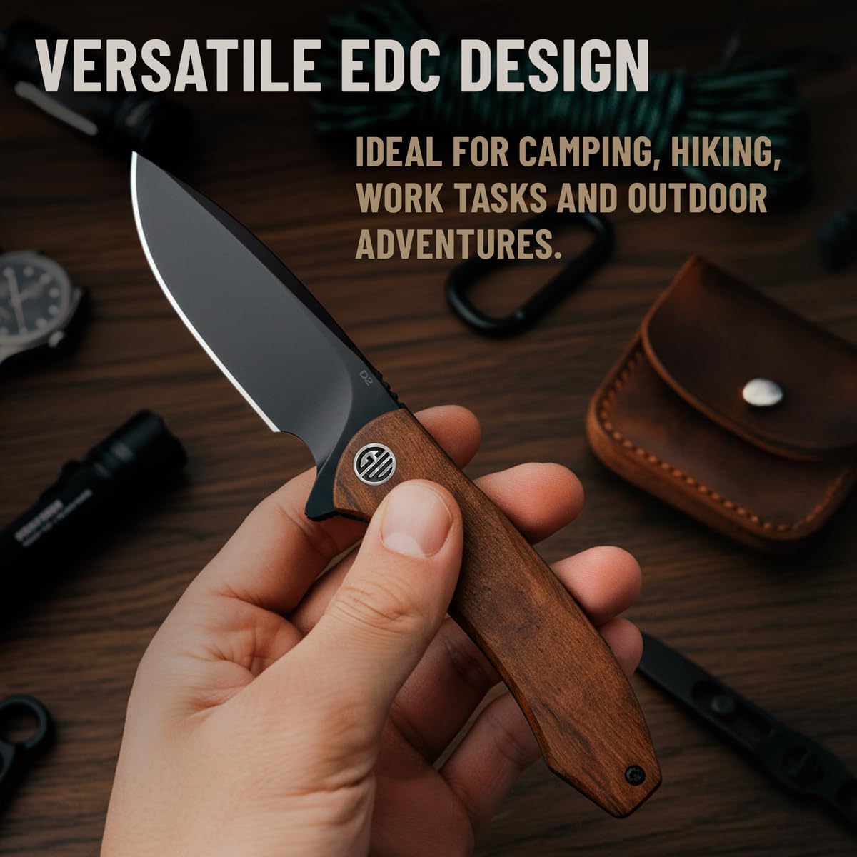 High-End Folding Pocket Knife – D2 Steel Blade, Aluminum Handle & Smooth Ball Bearing Pivot – Elegant Gift-Ready EDC Knife with Deep Carry Clip, Legal in All States - Gifts for Men , Women 6700 A