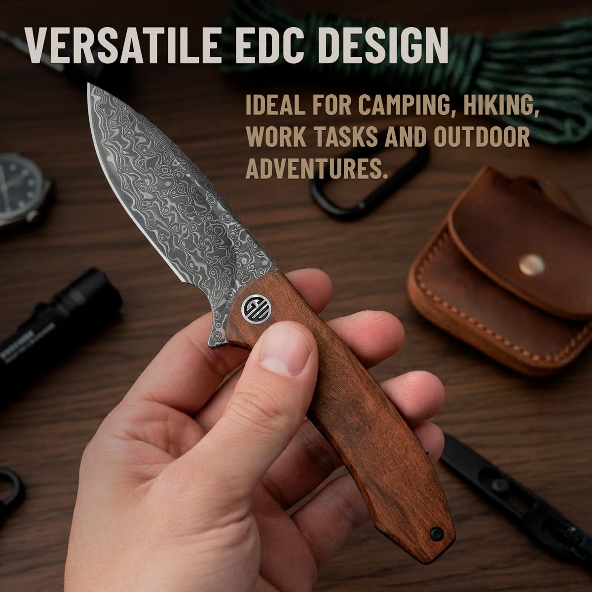 High-End Folding Pocket Knife – D2 Steel Blade, Aluminum Handle & Smooth Ball Bearing Pivot – Elegant Gift-Ready EDC Knife with Deep Carry Clip, Legal in All States - Gifts for Men , Women 6700 A