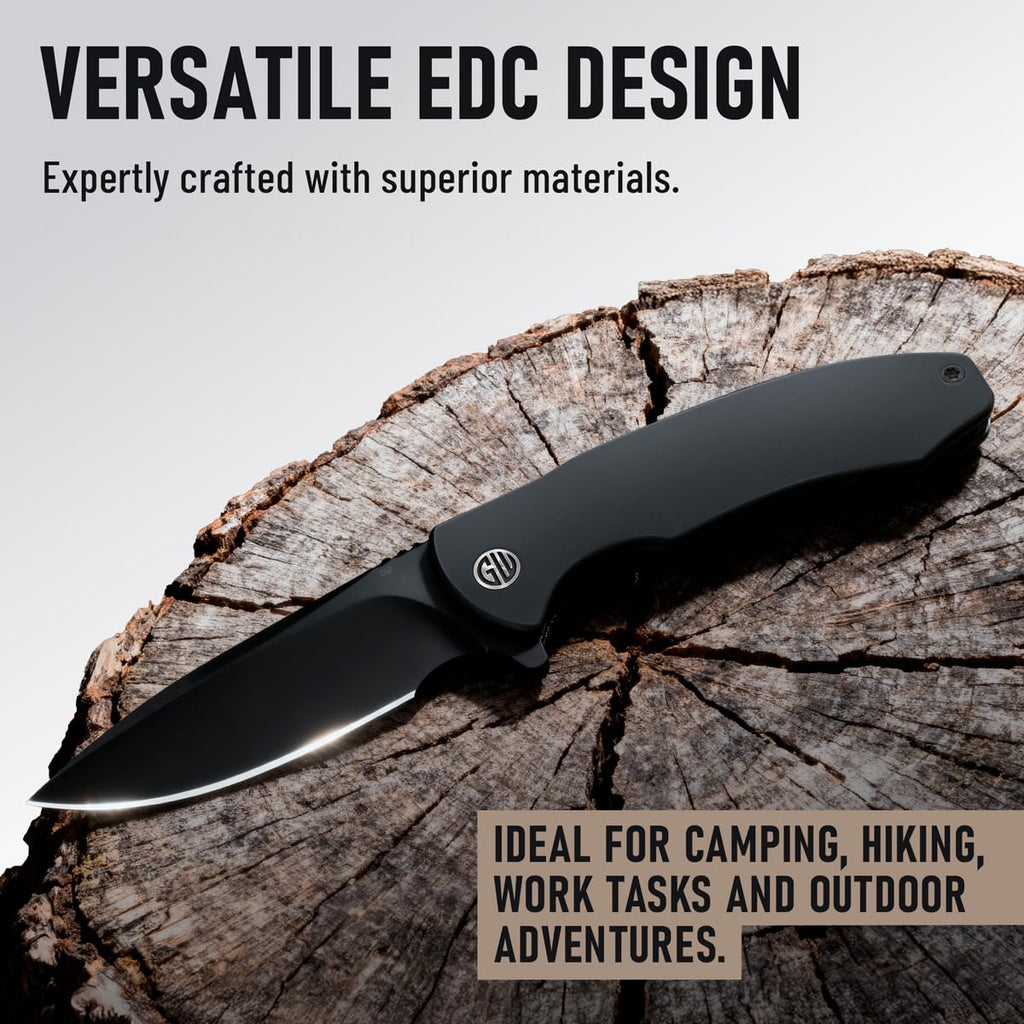 High-End Folding Pocket Knife – D2 Steel Blade, Aluminum Handle & Smooth Ball Bearing Pivot – Elegant Gift-Ready EDC Knife with Deep Carry Clip, Legal in All States - Gifts for Men , Women 6700 A