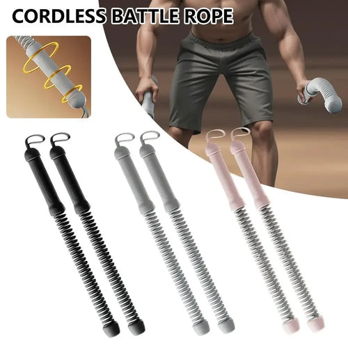 2pc Cordless Battle Gym Battle Rope Strong Rebound Swing Rope Training Home Biceps Arm Strength Rope